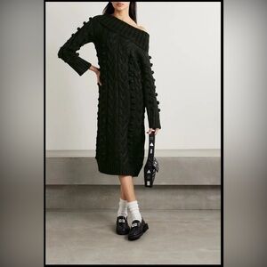 NWT FARM RIO cable-knit off shoulder sweater dress